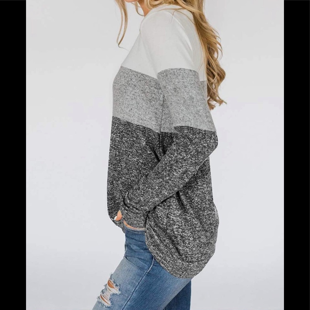 🆕 Beautiful Long sleeve Color block Top - Picture 3 of 6